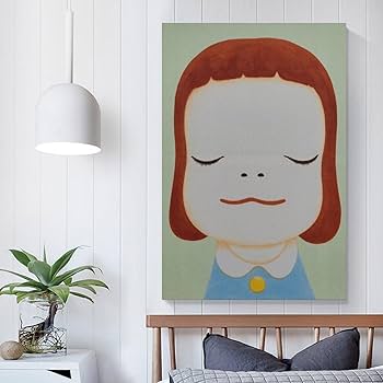奈良美智 インテリア 現代アート 複製画 印刷 額 C 新品 奈良美智 絵画 現代アート 絵 額装付き アートプリント